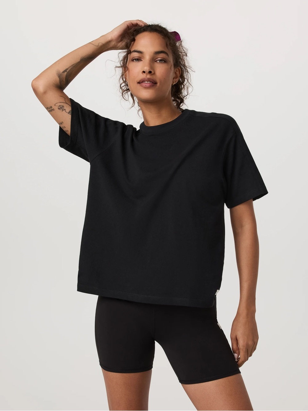 Vuori Black Relaxed Short-Sleeve Crew Tee